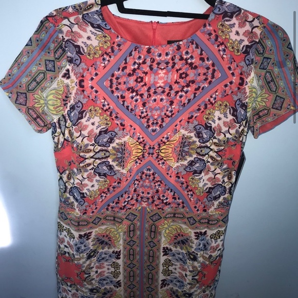 Lulus Sangria Coral Pink Tile Spring Shift… - Picture 3 of 6